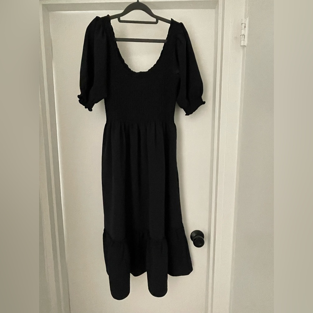 Hill House Black Crepe The Louisa Nap Dress Small